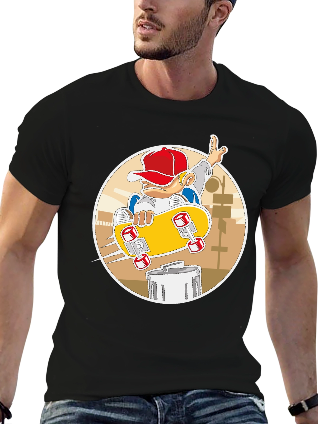 Skateboarding Kid Graphic Tee - Urban Style