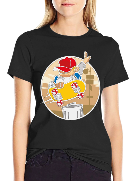 Skateboarding Kid Graphic Tee - Urban Style