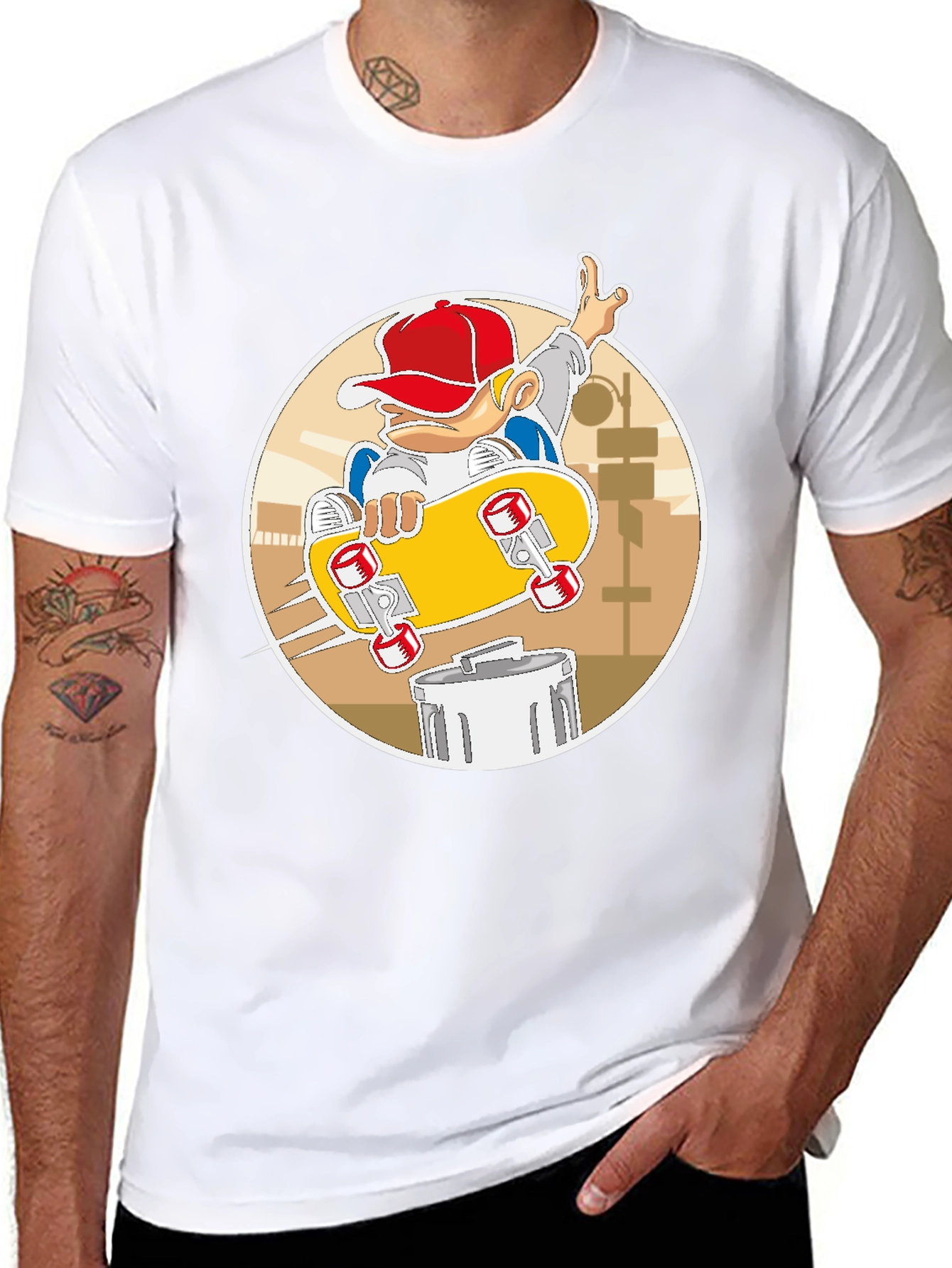 Skateboarding Kid Graphic Tee - Urban Style