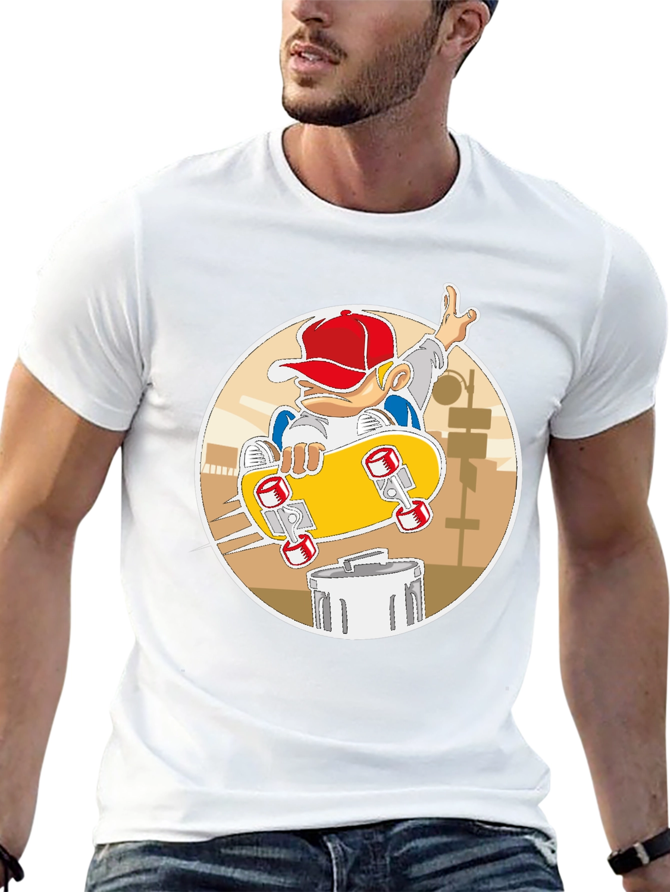 Skateboarding Kid Graphic Tee - Urban Style