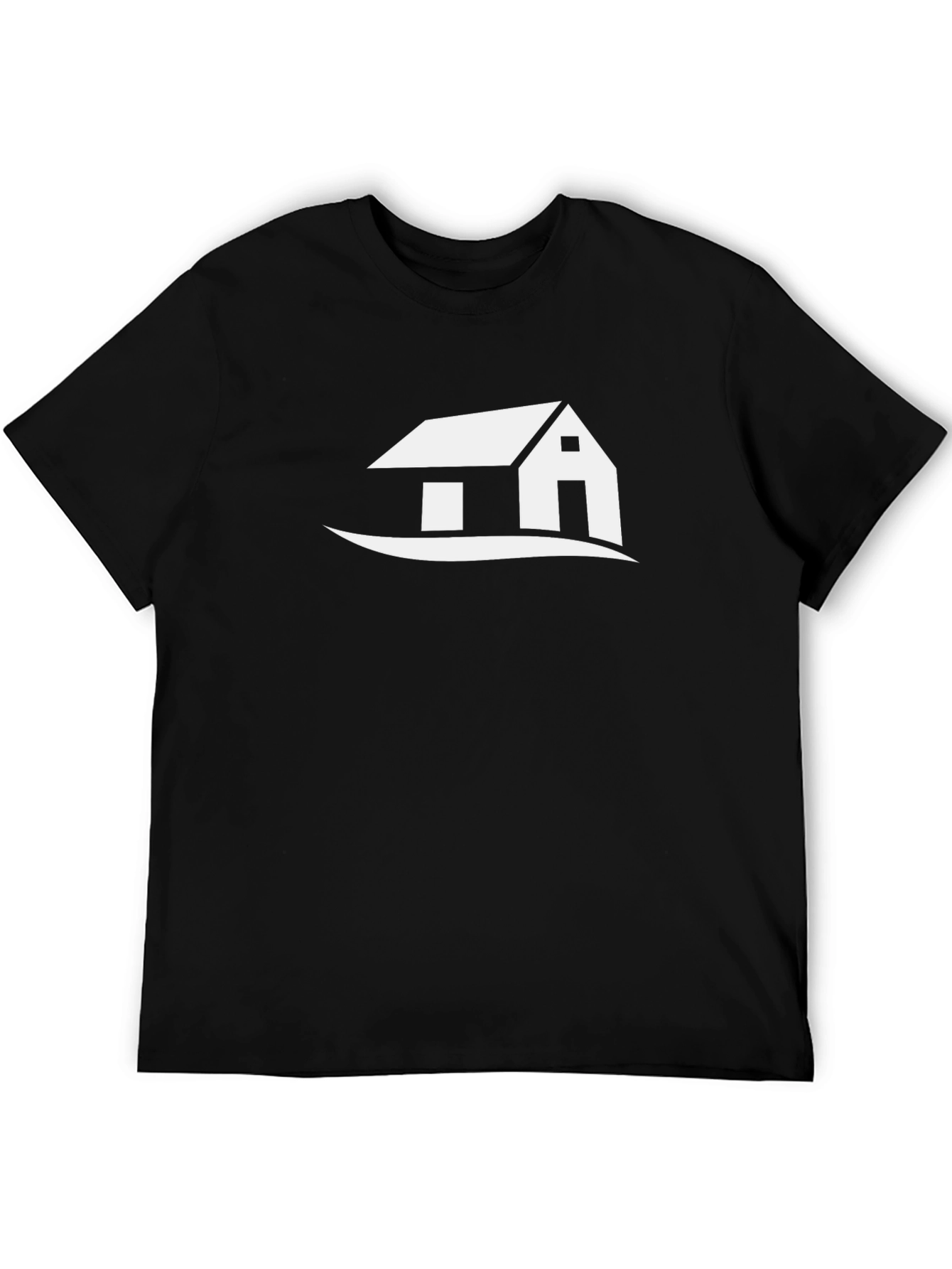 Modern House Graphic Tee - Black Cotton T-Shirt