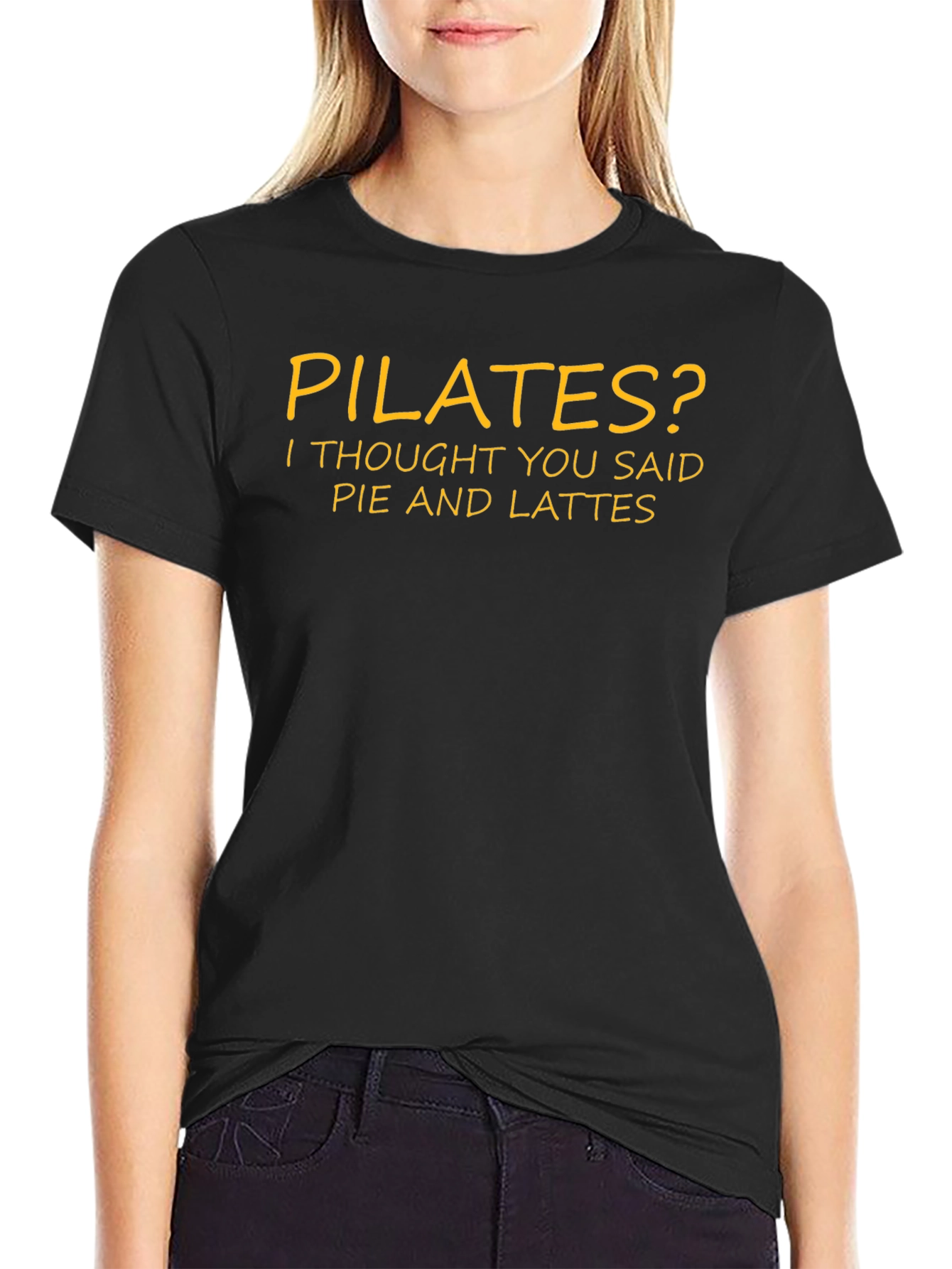 Pilates? Pie and Lattes Funny Graphic Tee