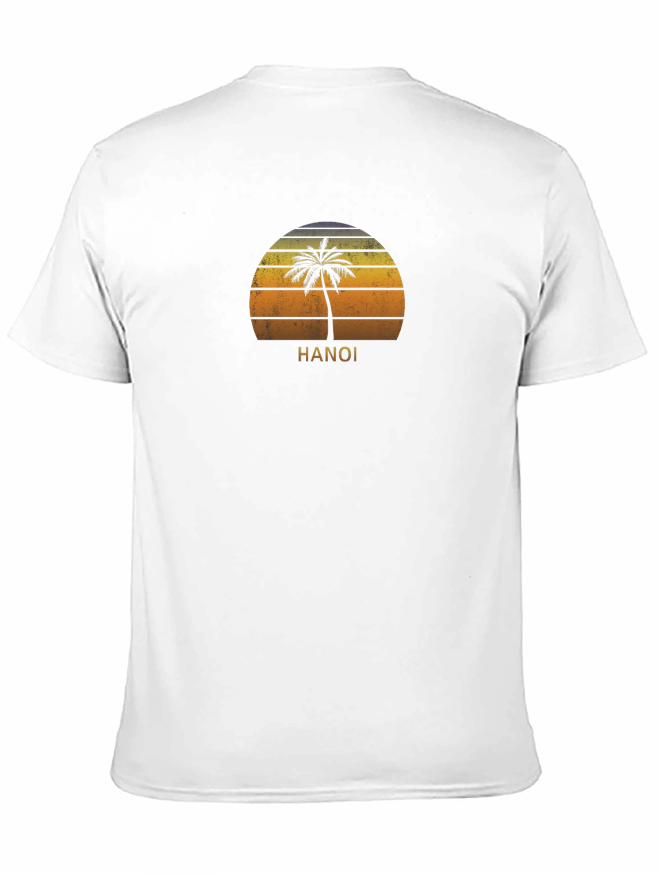 Hanoi Sunset Palm Tree Graphic Tee - Black