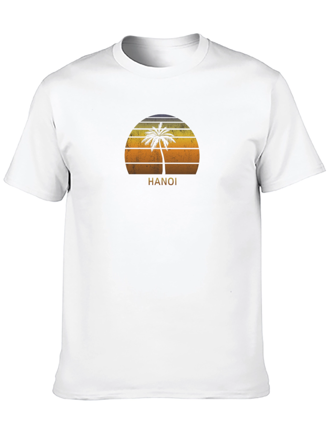Hanoi Sunset Palm Tree Graphic Tee - Black