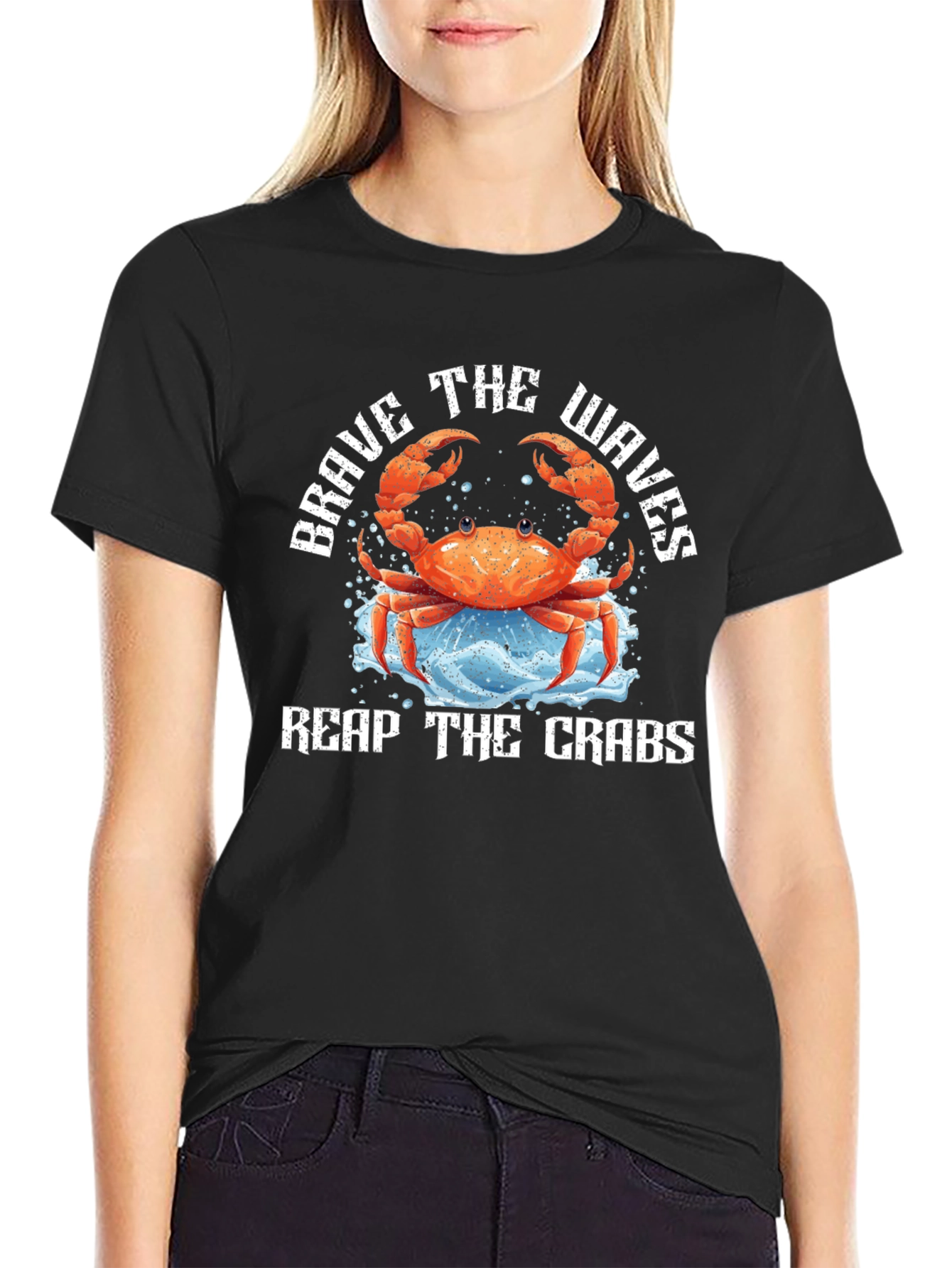 Brave The Waves Crab Graphic Tee