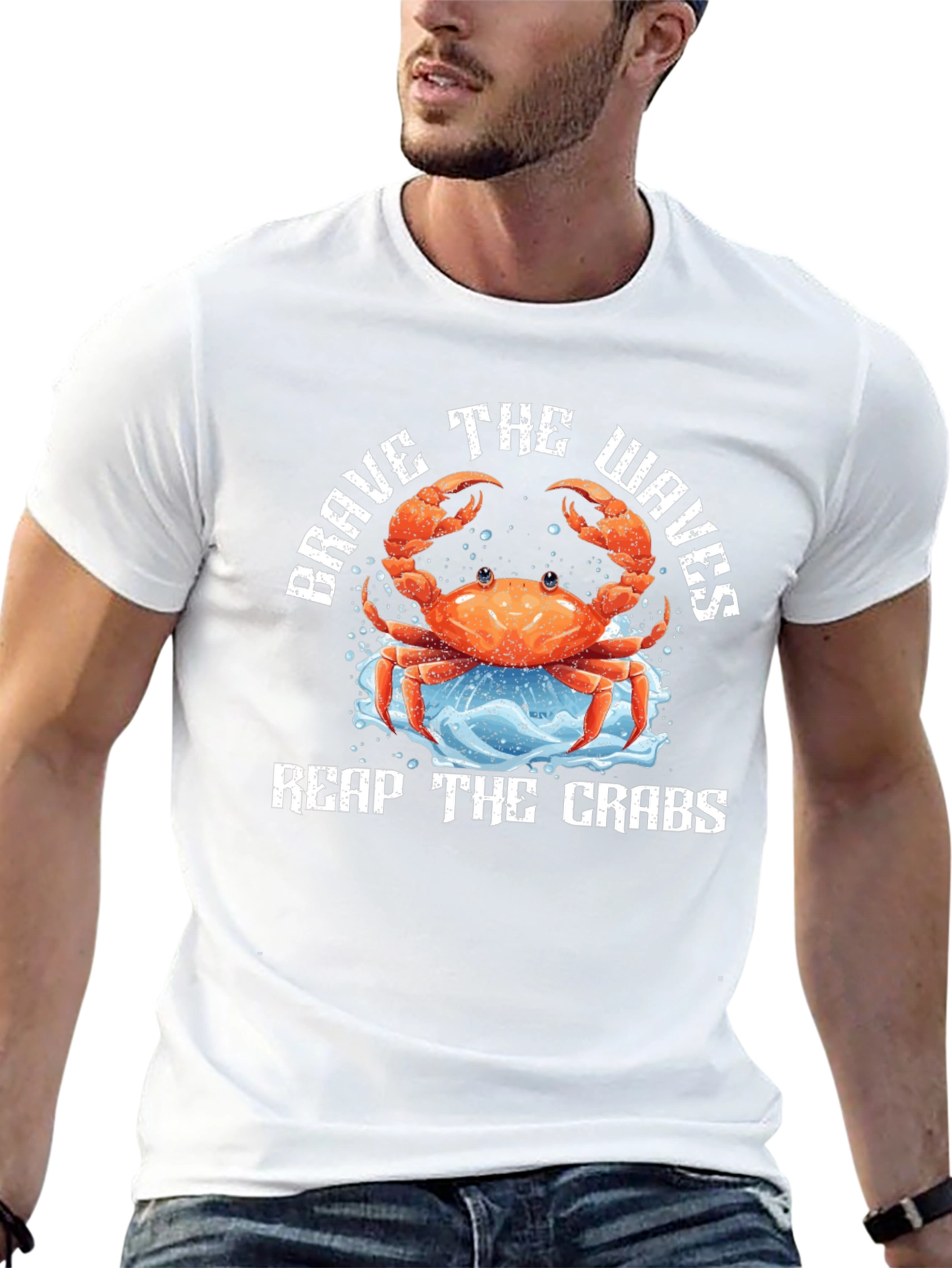 Brave The Waves Crab Graphic Tee