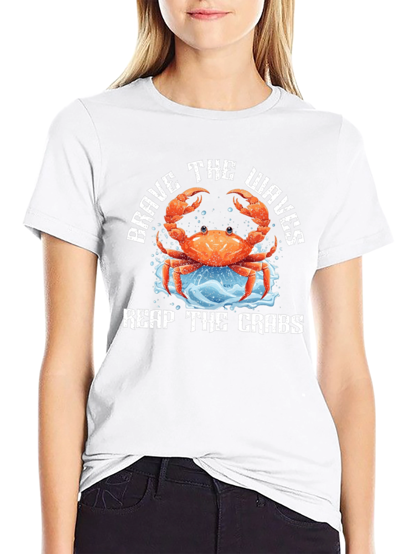 Brave The Waves Crab Graphic Tee