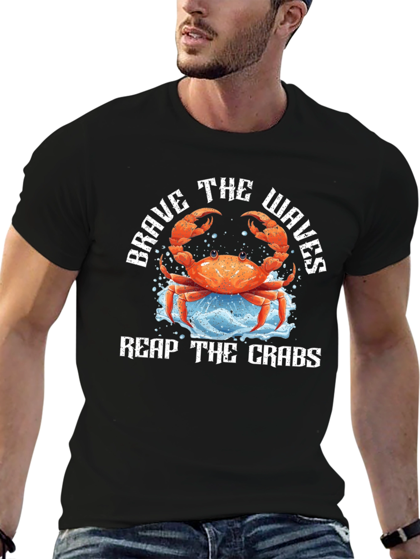 Brave The Waves Crab Graphic Tee