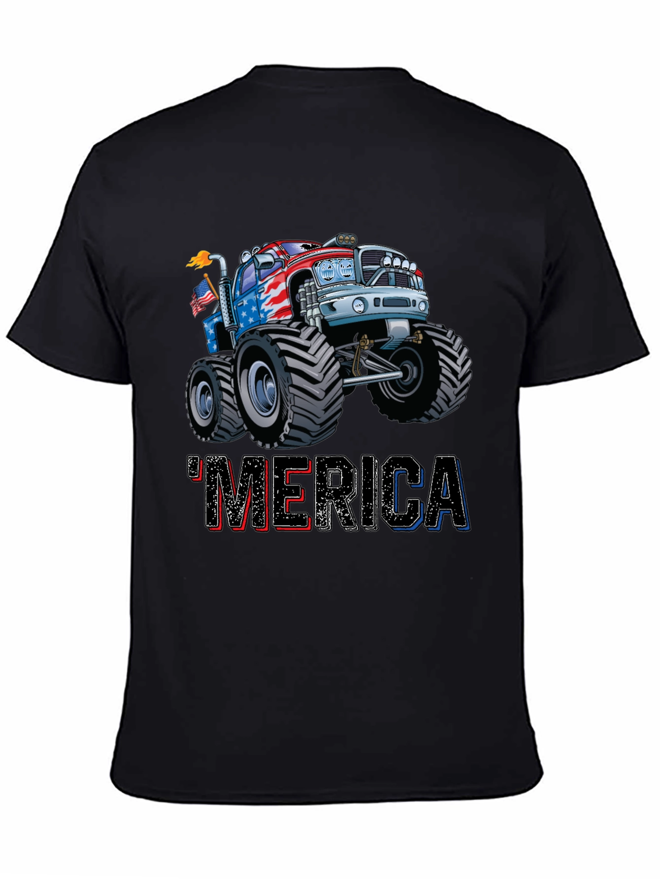 Patriotic Merica Monster Truck Graphic Tee