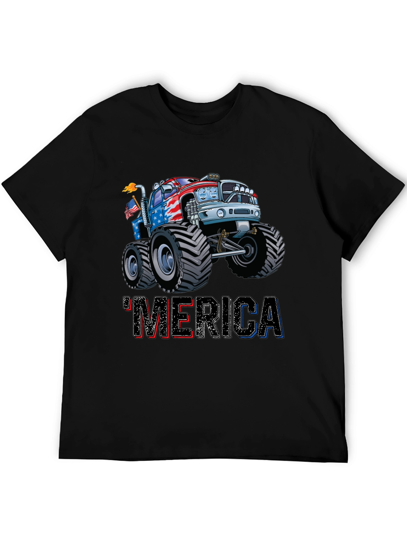 Patriotic Merica Monster Truck Graphic Tee