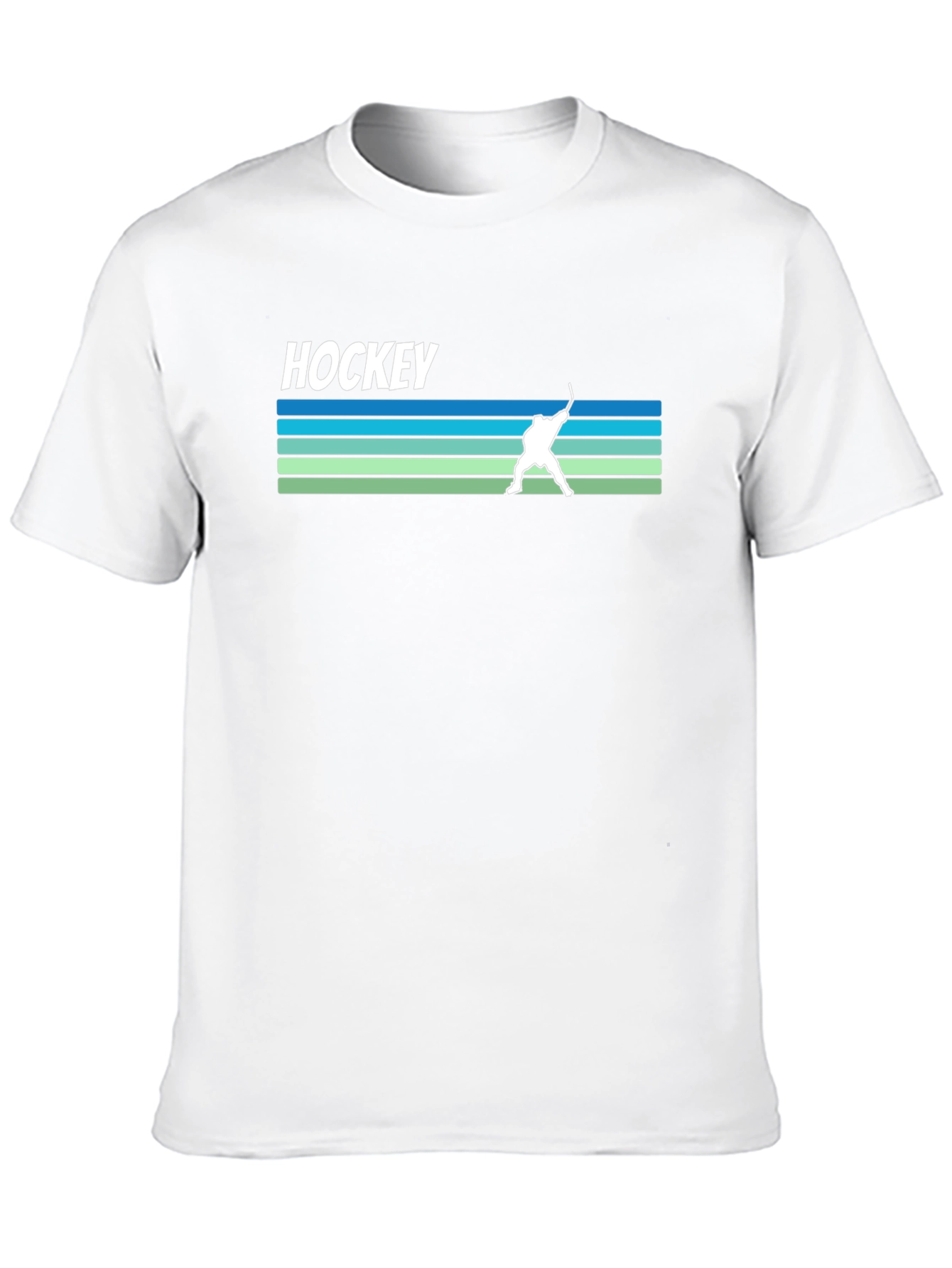Hockey Retro Striped Tee - Black Cotton T-Shirt