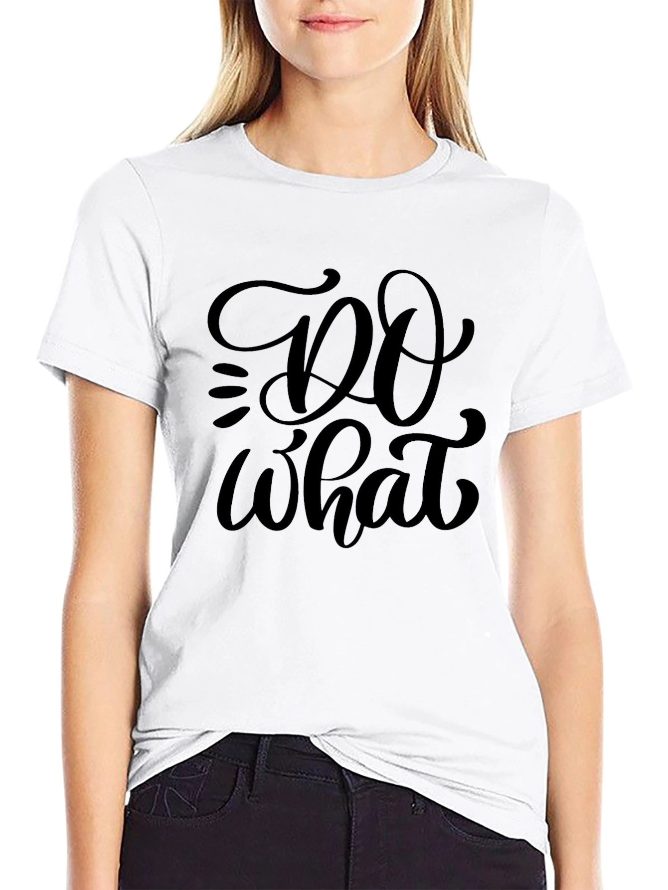 Do What Graphic Tee - Black Cotton Casual Shirt