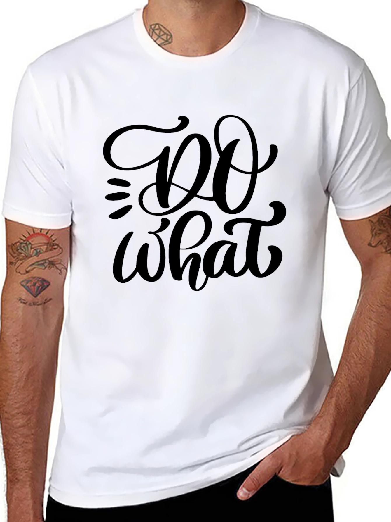 Do What Graphic Tee - Black Cotton Casual Shirt