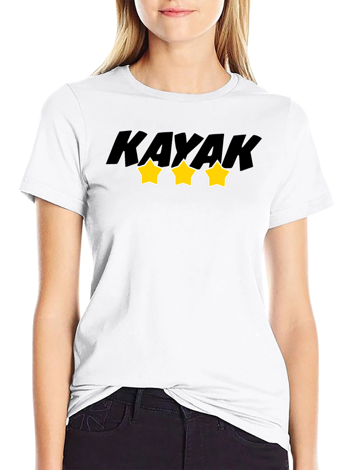 Kayak Star Graphic Tee - Black Cotton Blend