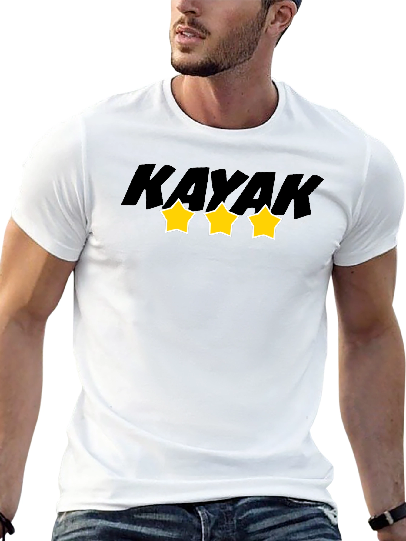 Kayak Star Graphic Tee - Black Cotton Blend