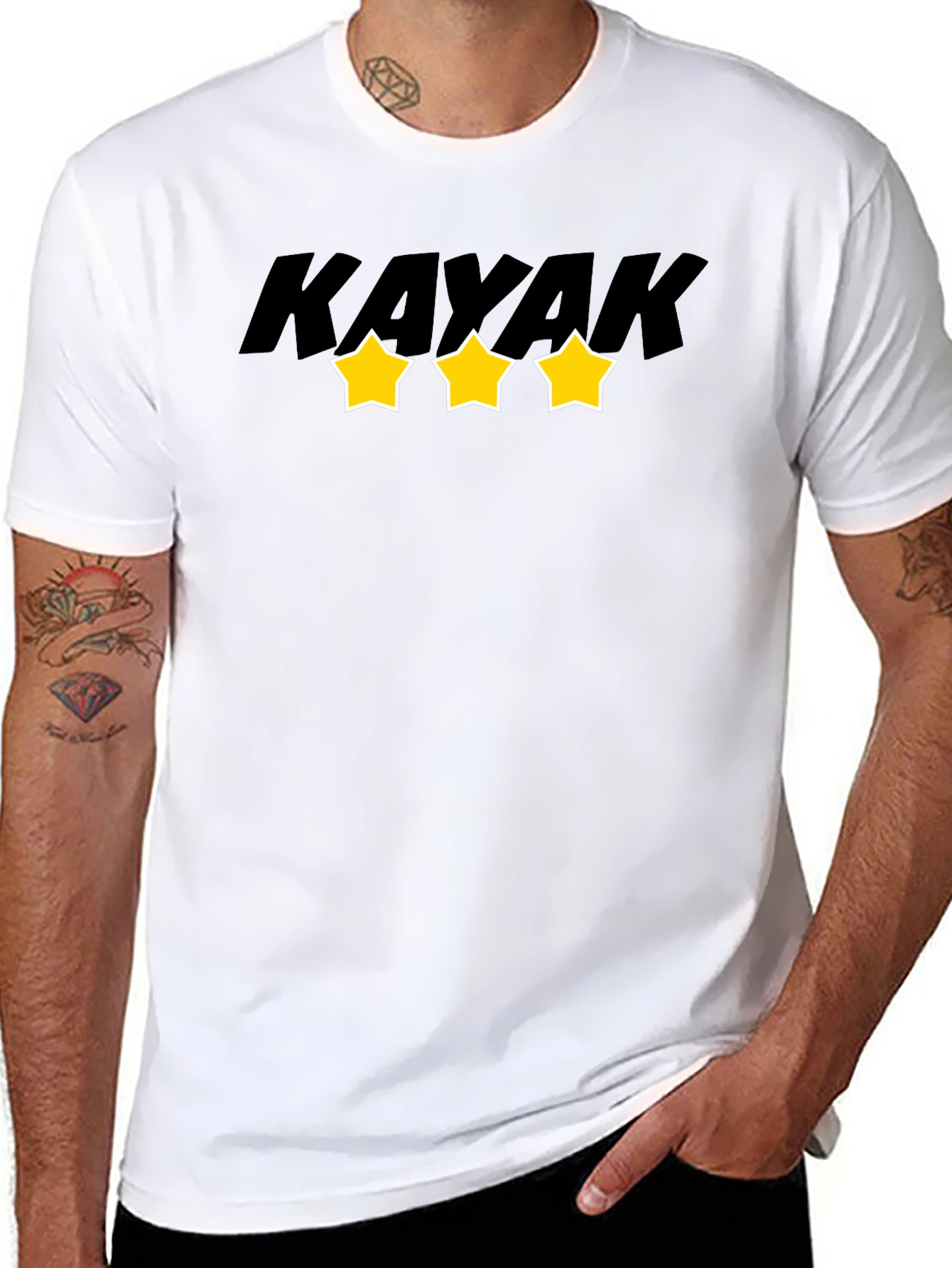 Kayak Star Graphic Tee - Black Cotton Blend