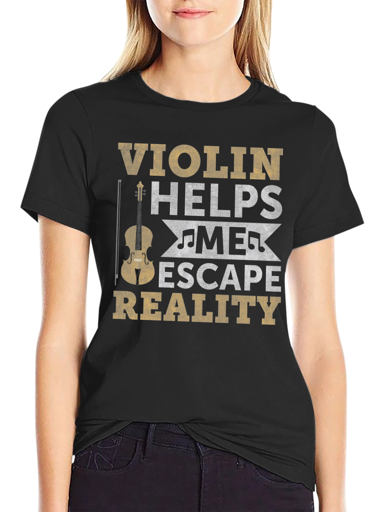 Violin Escape Reality Graphic T-Shirt