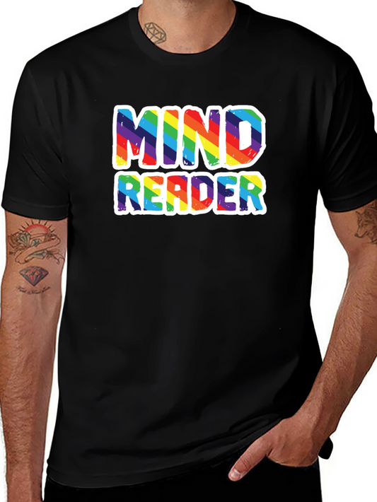 Mind Reader Rainbow Graphic Tee - Black Cotton T-Shirt