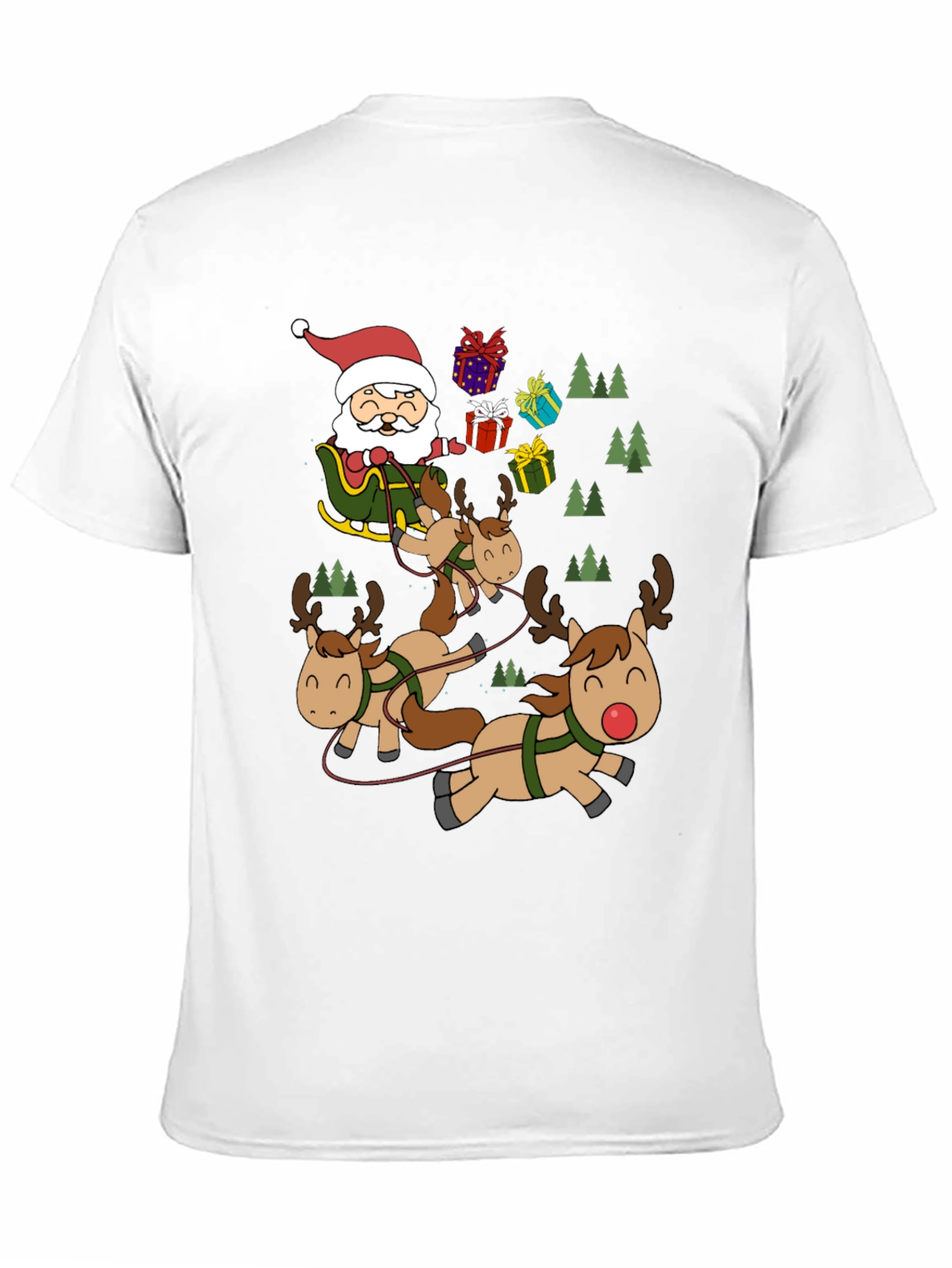 Santas Reindeer Crew Neck T-Shirt