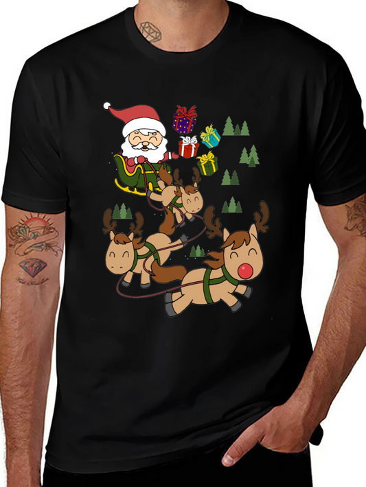 Santas Reindeer Crew Neck T-Shirt