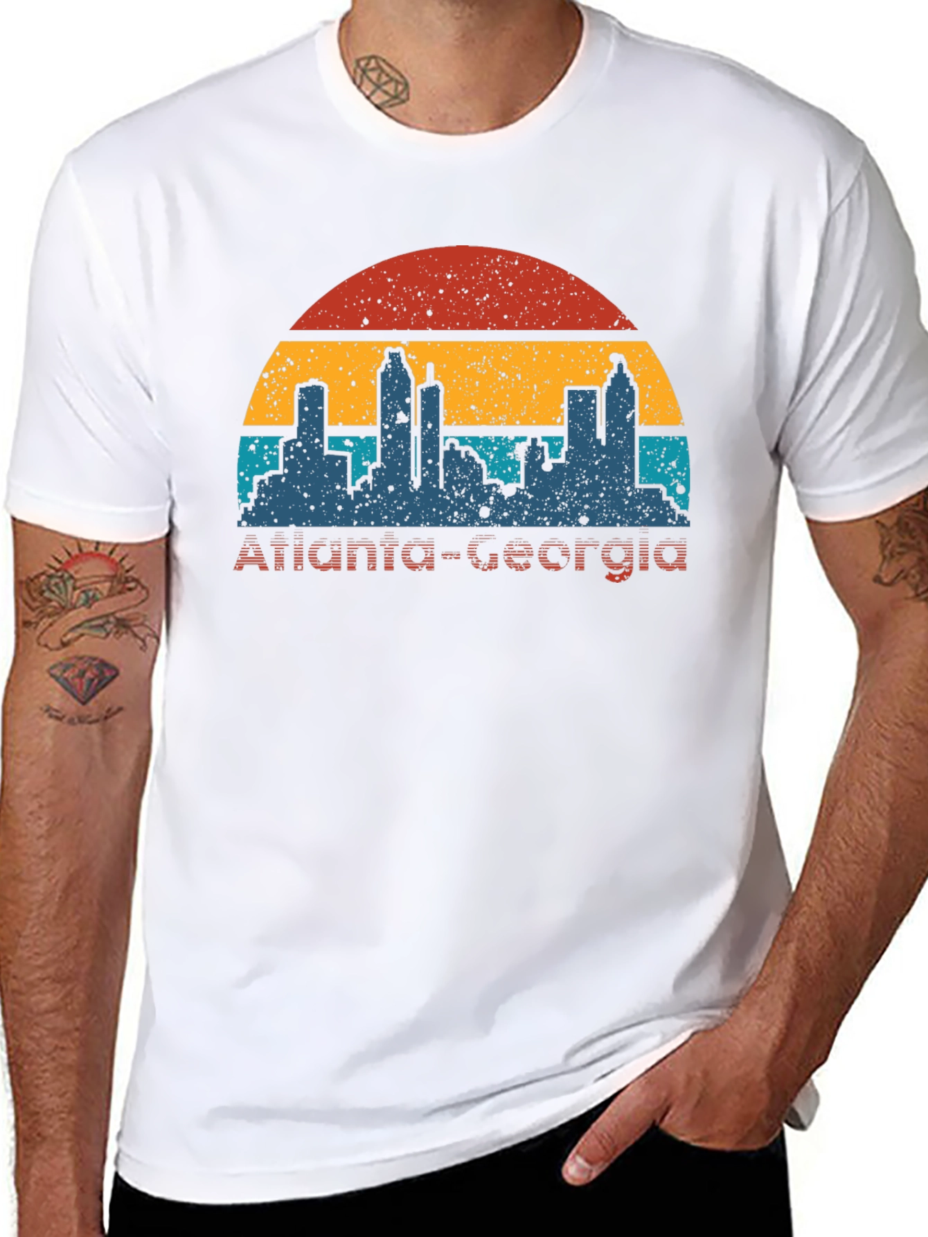 Retro Atlanta Georgia Skyline T-Shirt
