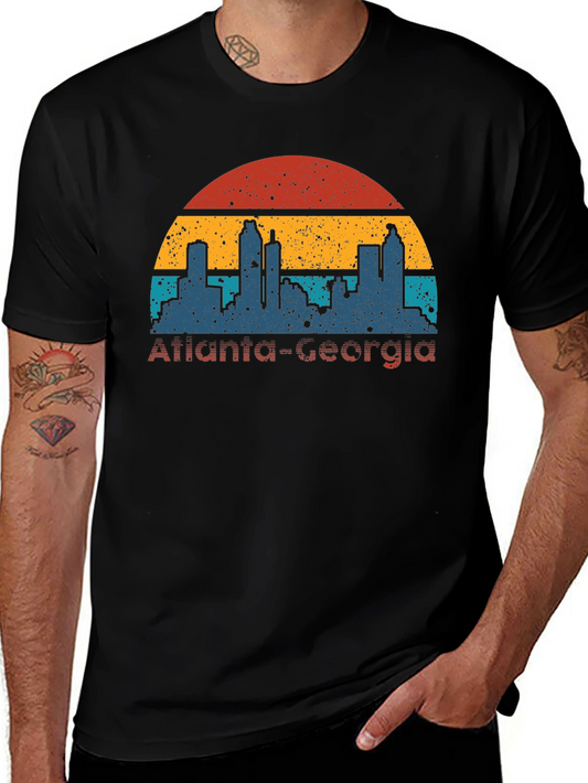Retro Atlanta Georgia Skyline T-Shirt