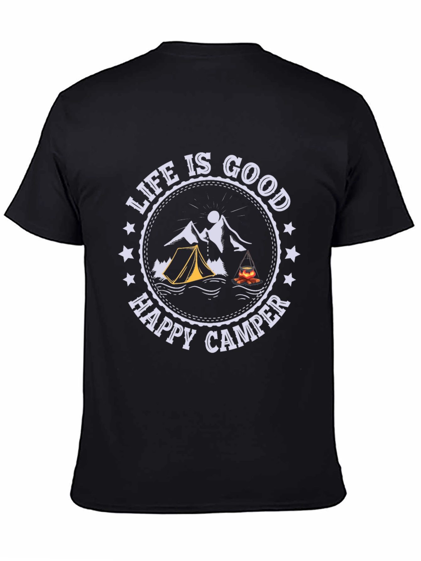 Life is Good Happy Camper Graphic T-Shirt