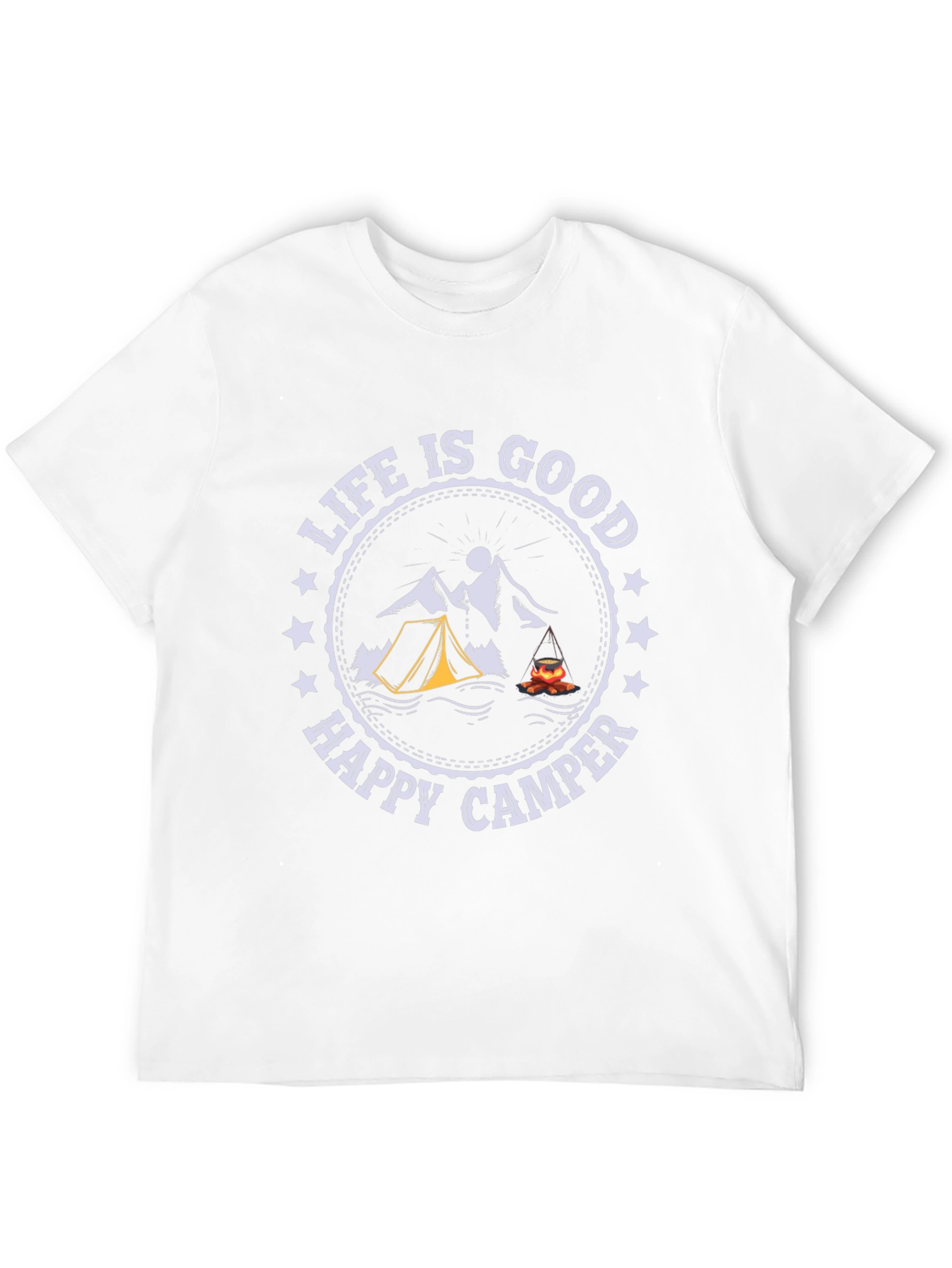 Life is Good Happy Camper Graphic T-Shirt
