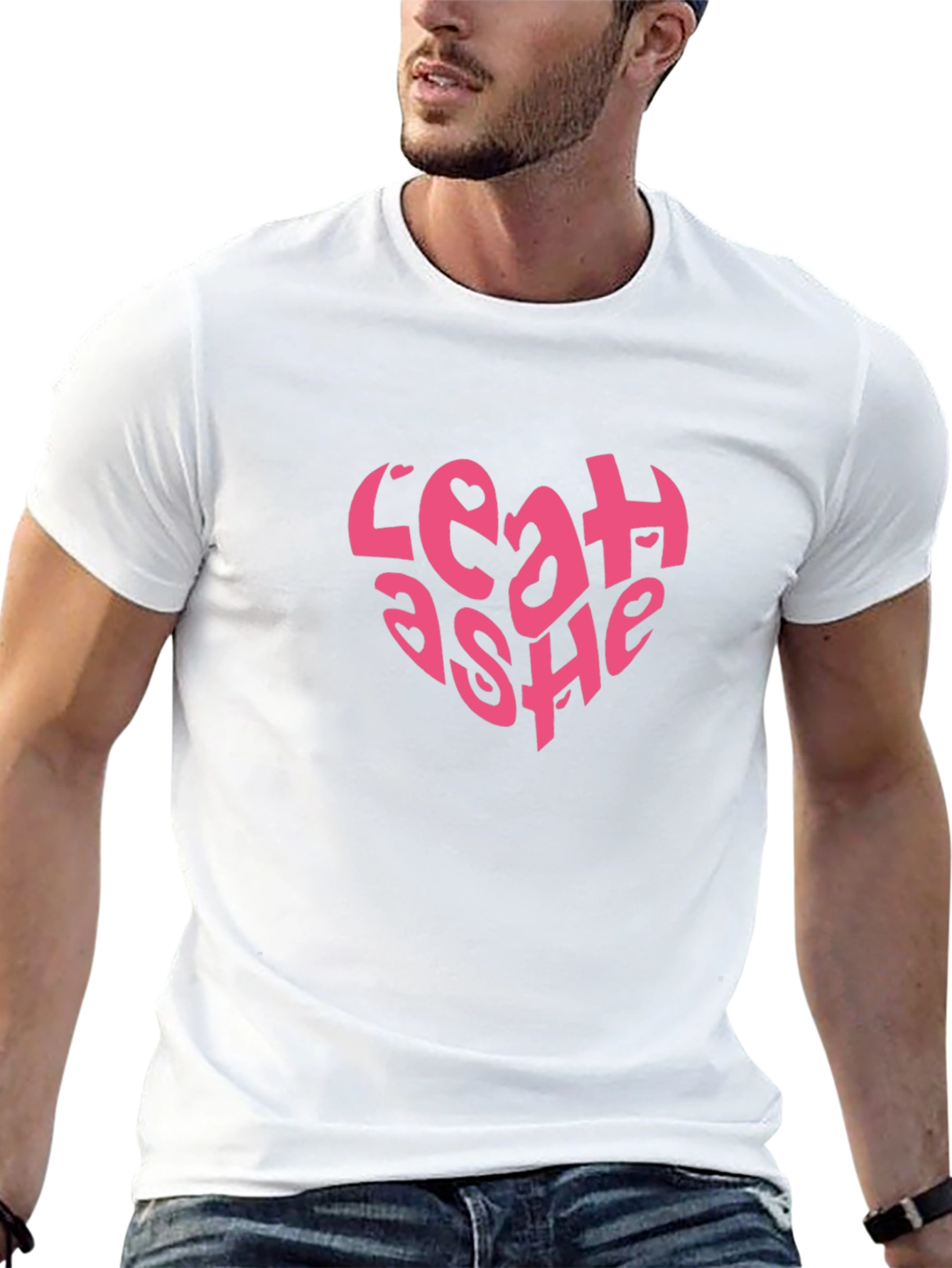 Leah Ashe Pink Heart Black T-Shirt