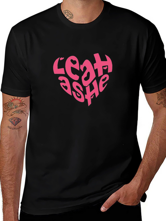 Leah Ashe Pink Heart Black T-Shirt