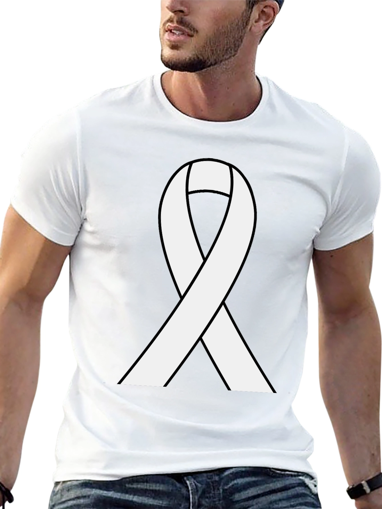 Ribbon Awareness Black T-Shirt - Show Your Support