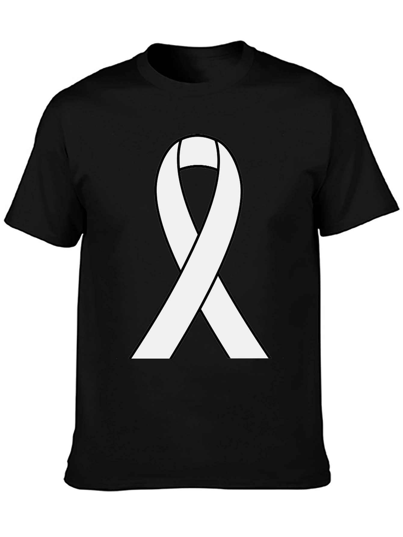 Ribbon Awareness Black T-Shirt - Show Your Support