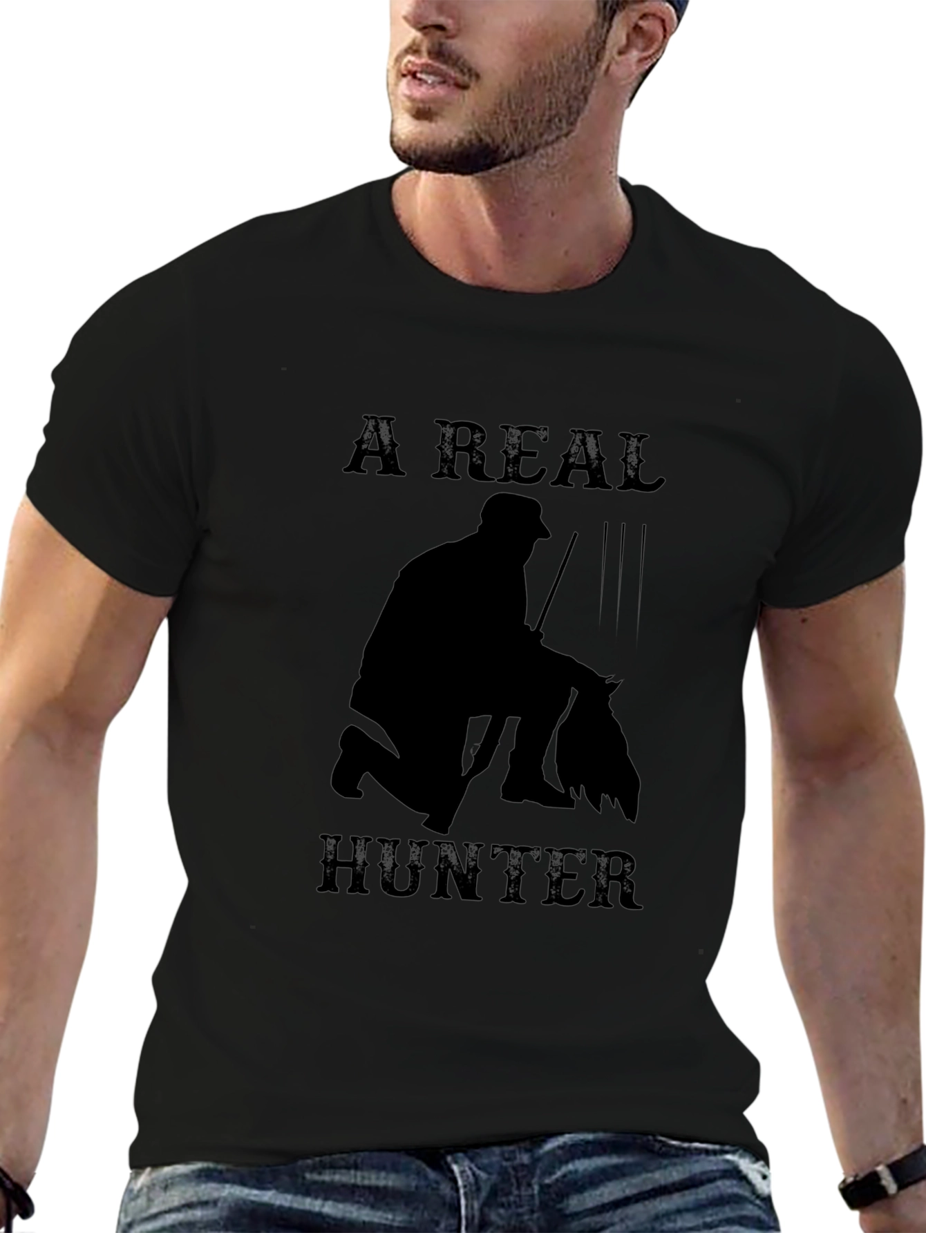 A Real Hunter Graphic Tee - Black