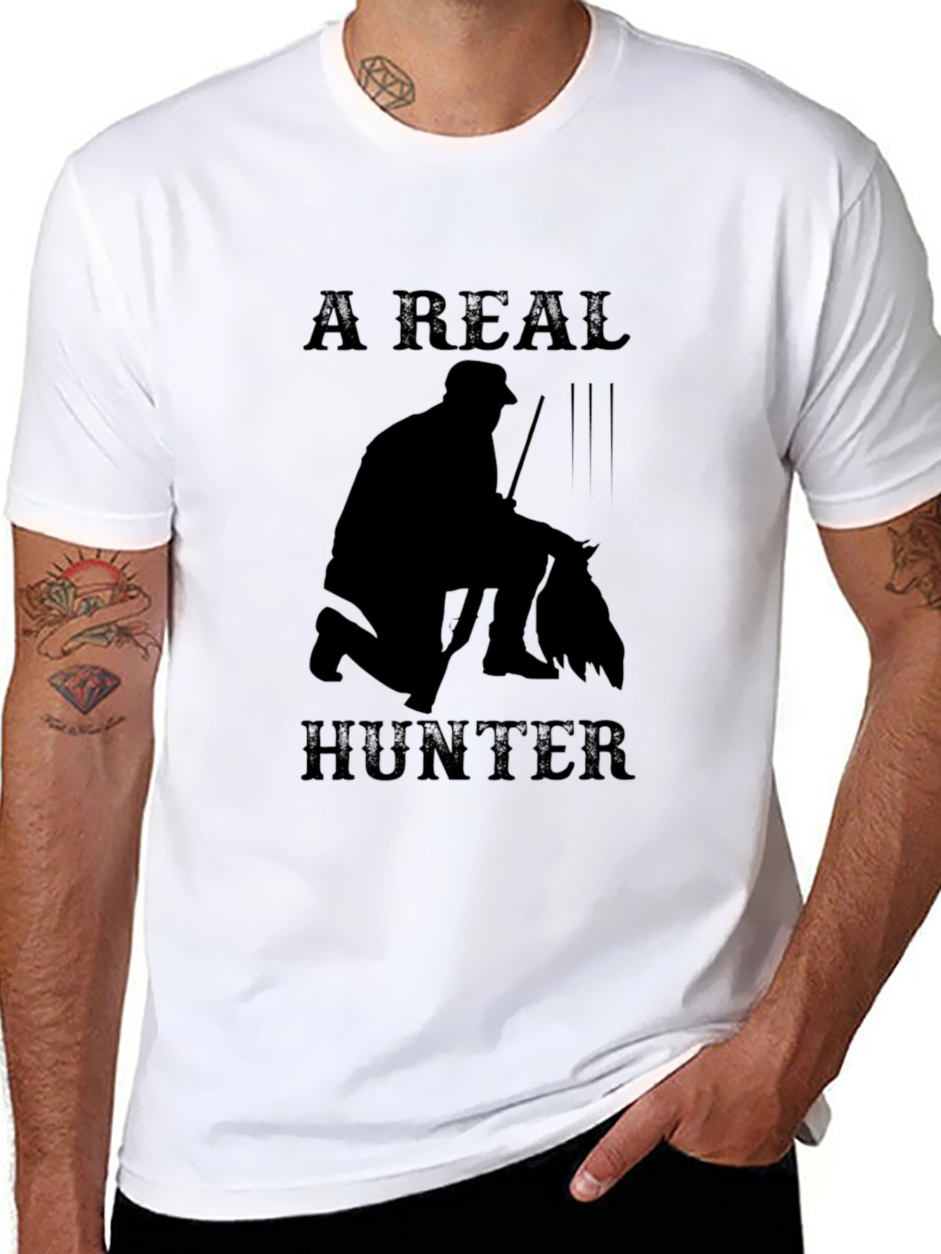 A Real Hunter Graphic Tee - Black