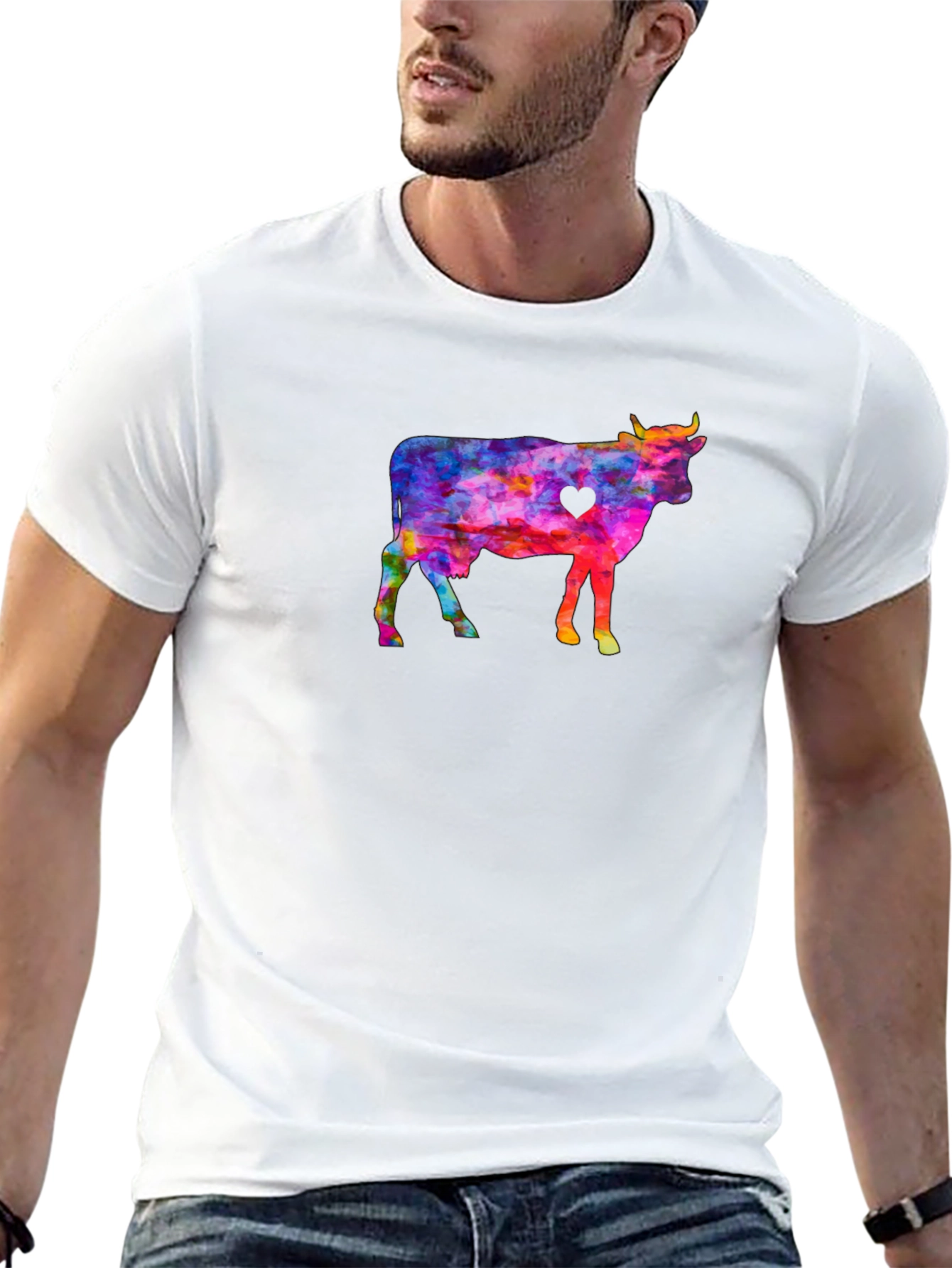 Colorful Cow Graphic Tee