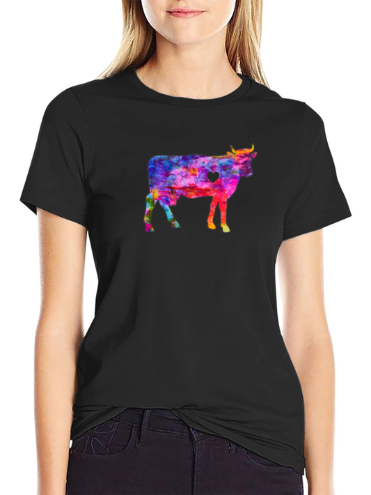 Colorful Cow Graphic Tee
