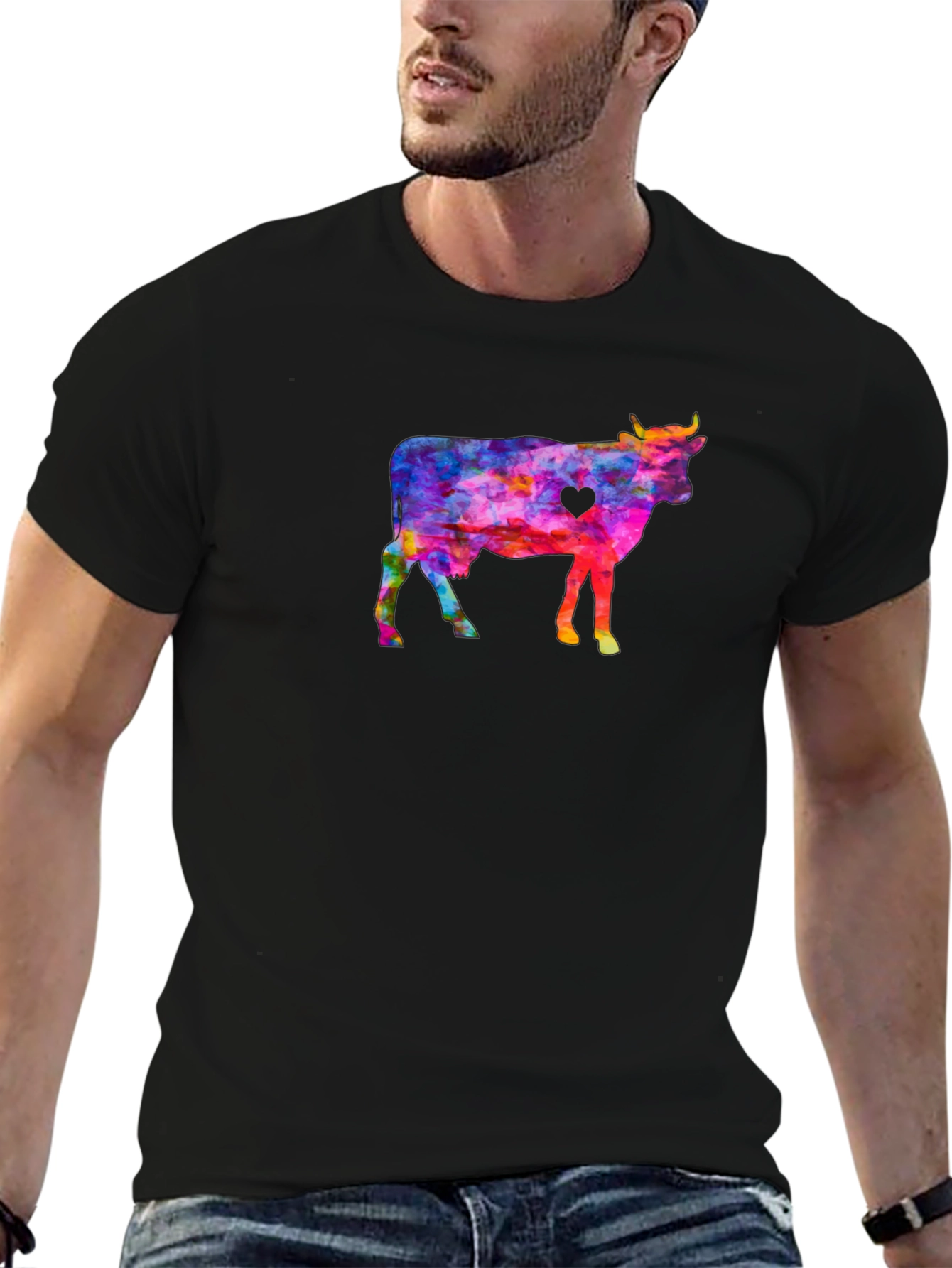 Colorful Cow Graphic Tee