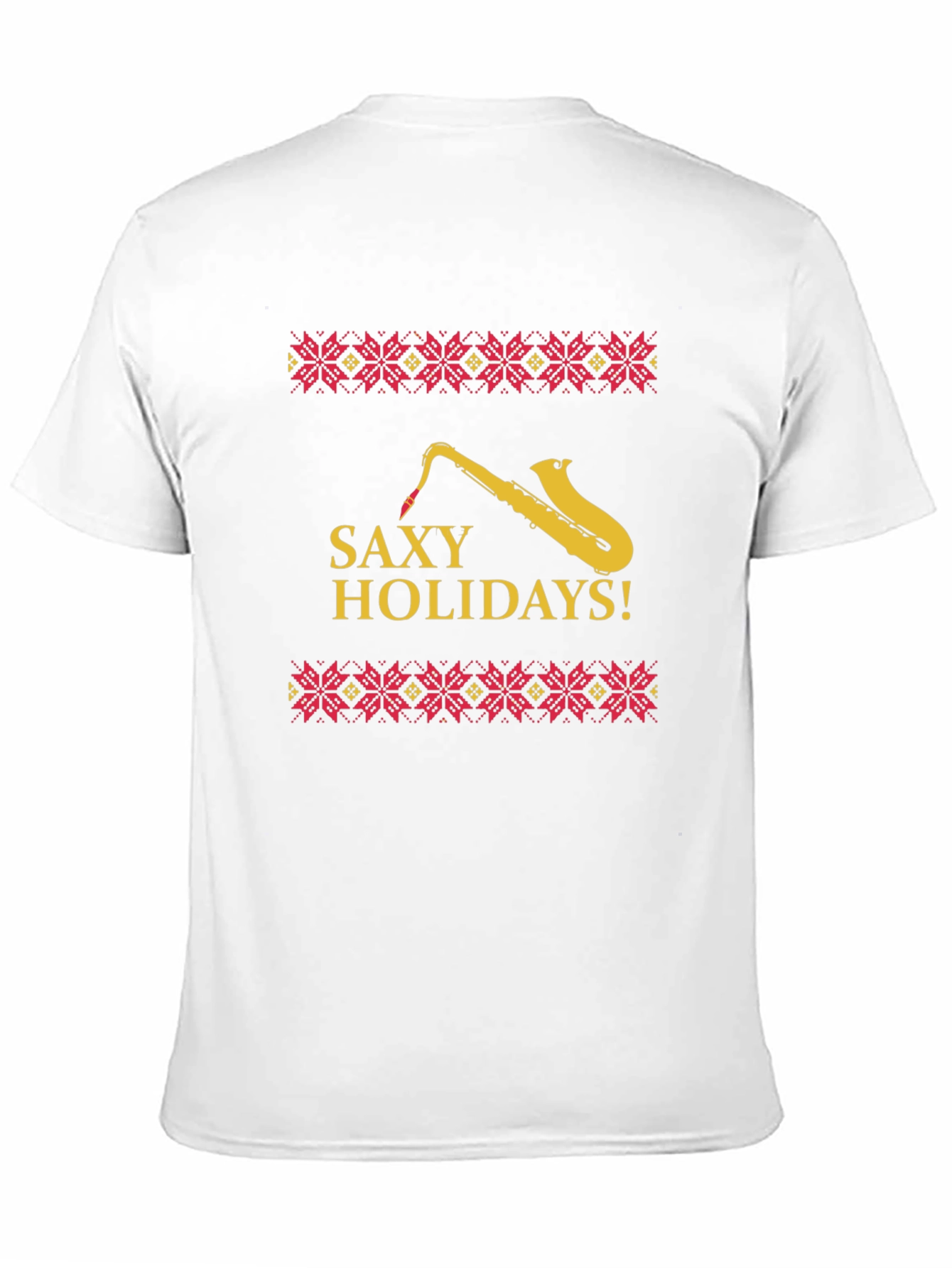 Saxy Holidays Black T-Shirt - Unique Christmas Design