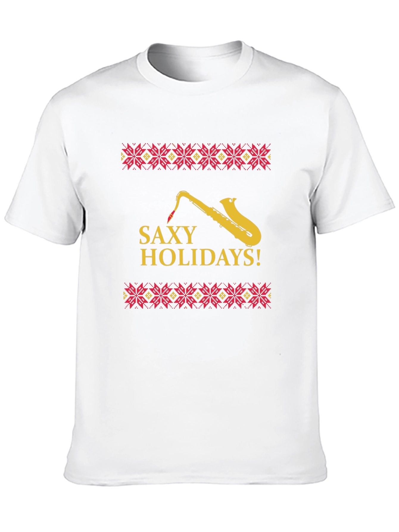 Saxy Holidays Black T-Shirt - Unique Christmas Design