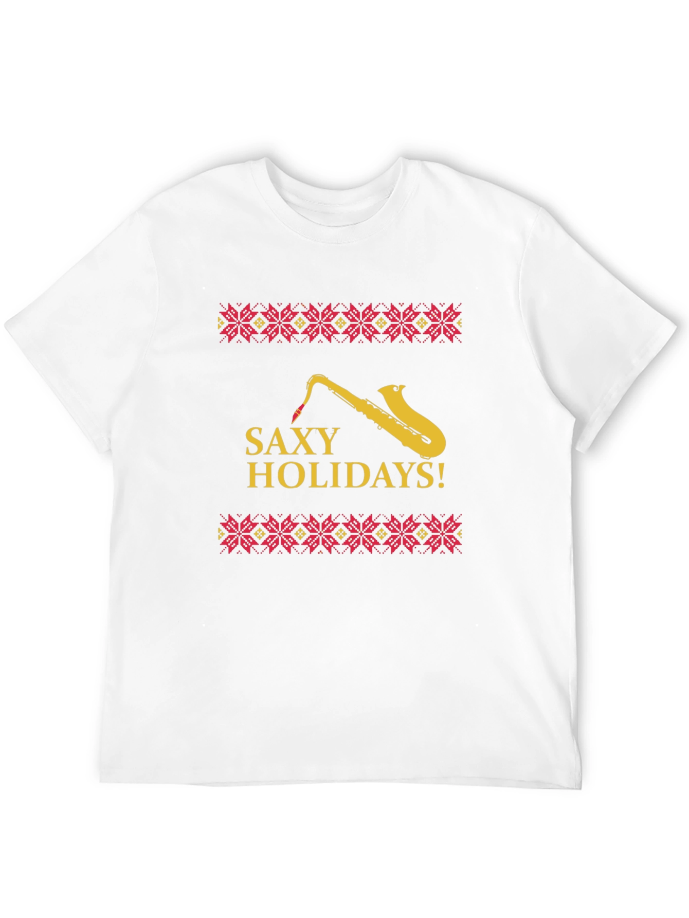 Saxy Holidays Black T-Shirt - Unique Christmas Design