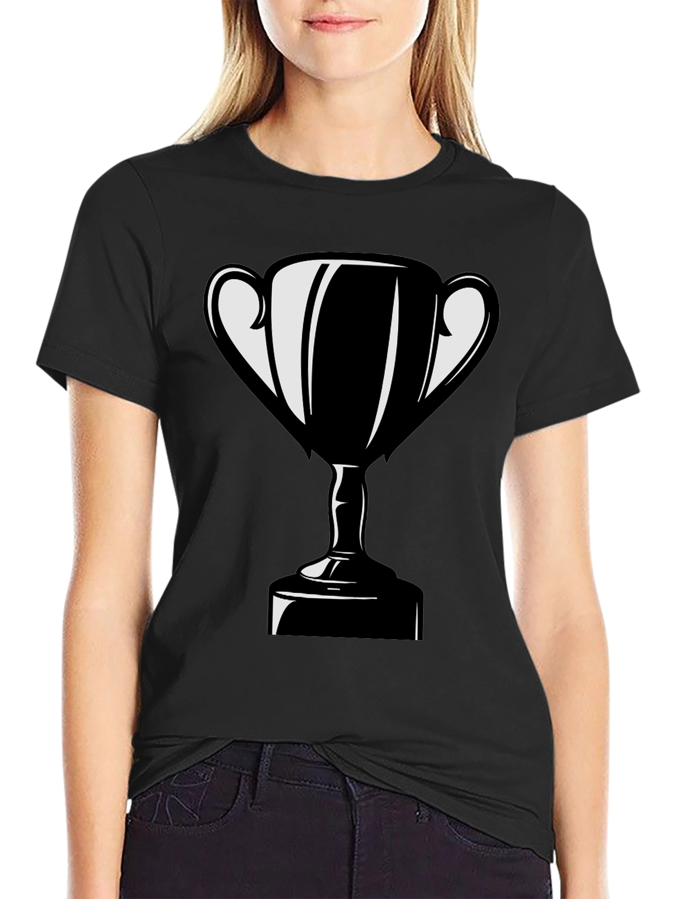 Trophy Graphic T-Shirt - Black Cotton Blend