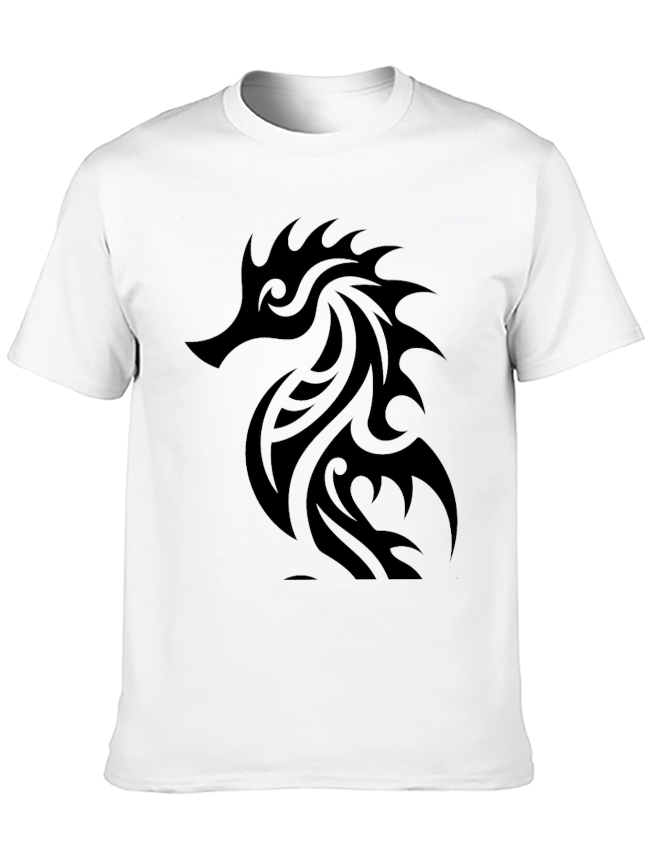 Tribal Seahorse Graphic Black T-Shirt
