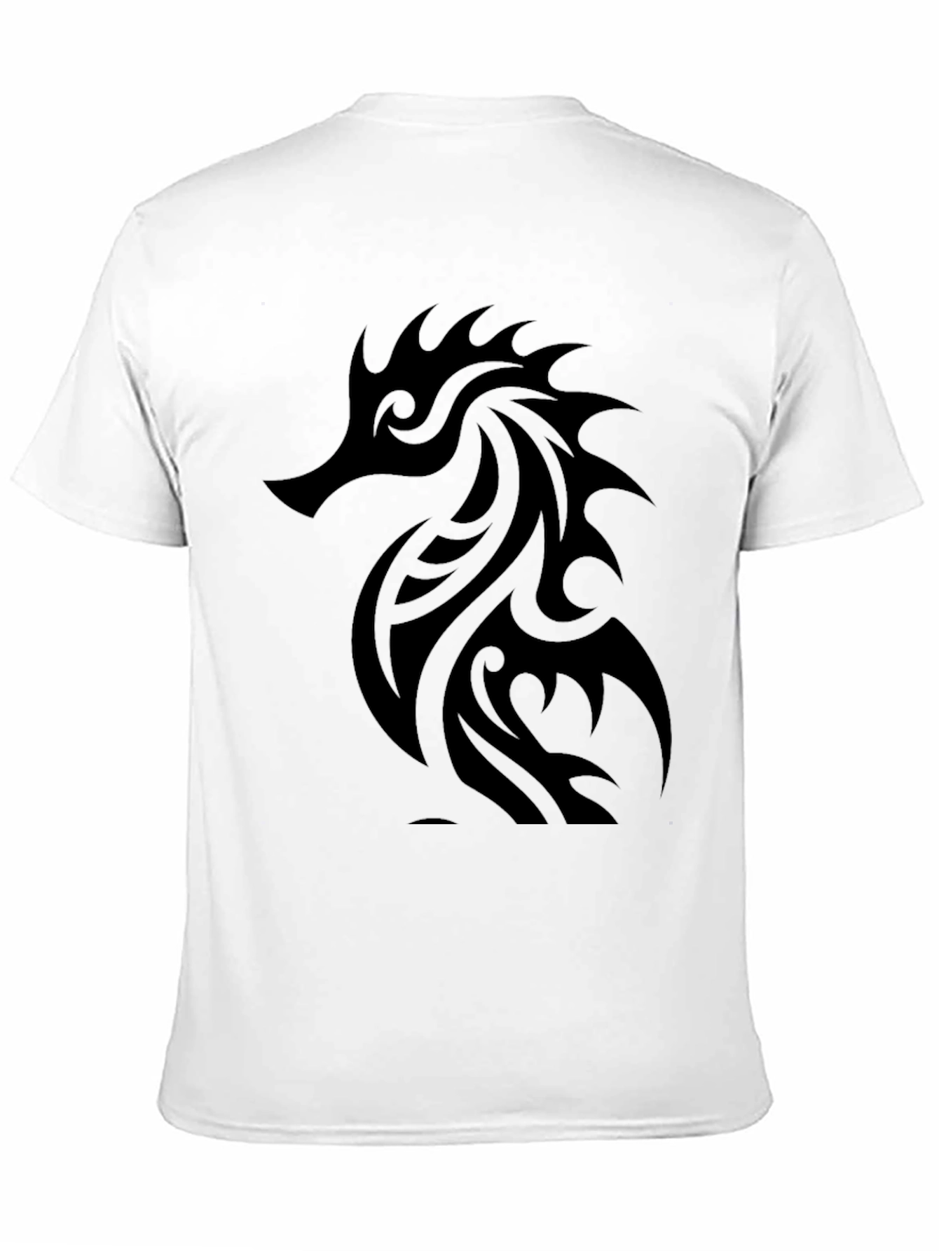 Tribal Seahorse Graphic Black T-Shirt