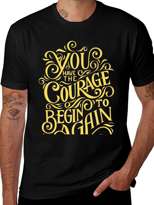 Courage To Begin Again Black Graphic Tee