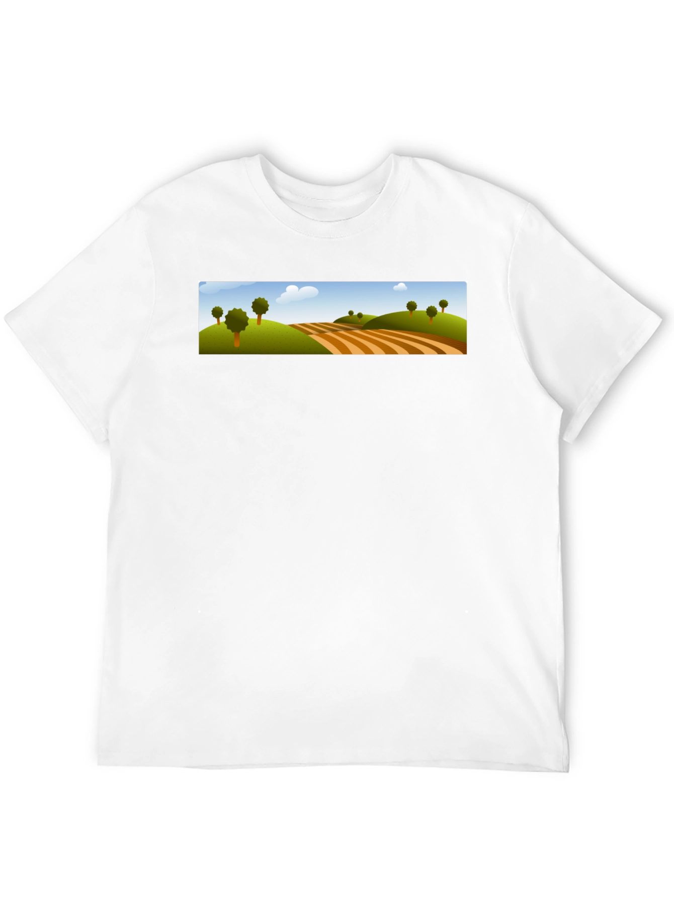 Scenic Landscape Graphic Tee - Black Cotton Blend