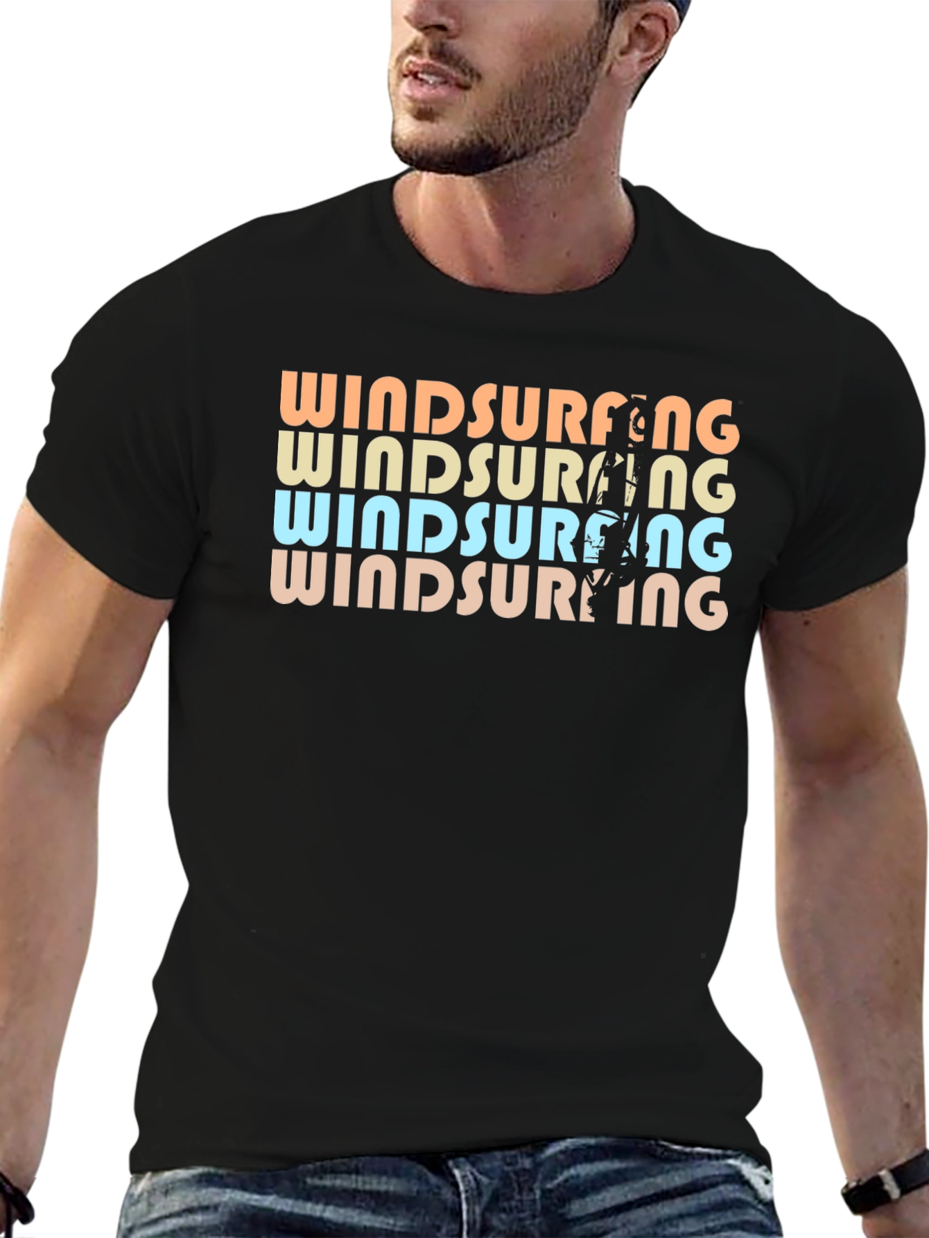 Retro Windsurfing Graphic T-Shirt