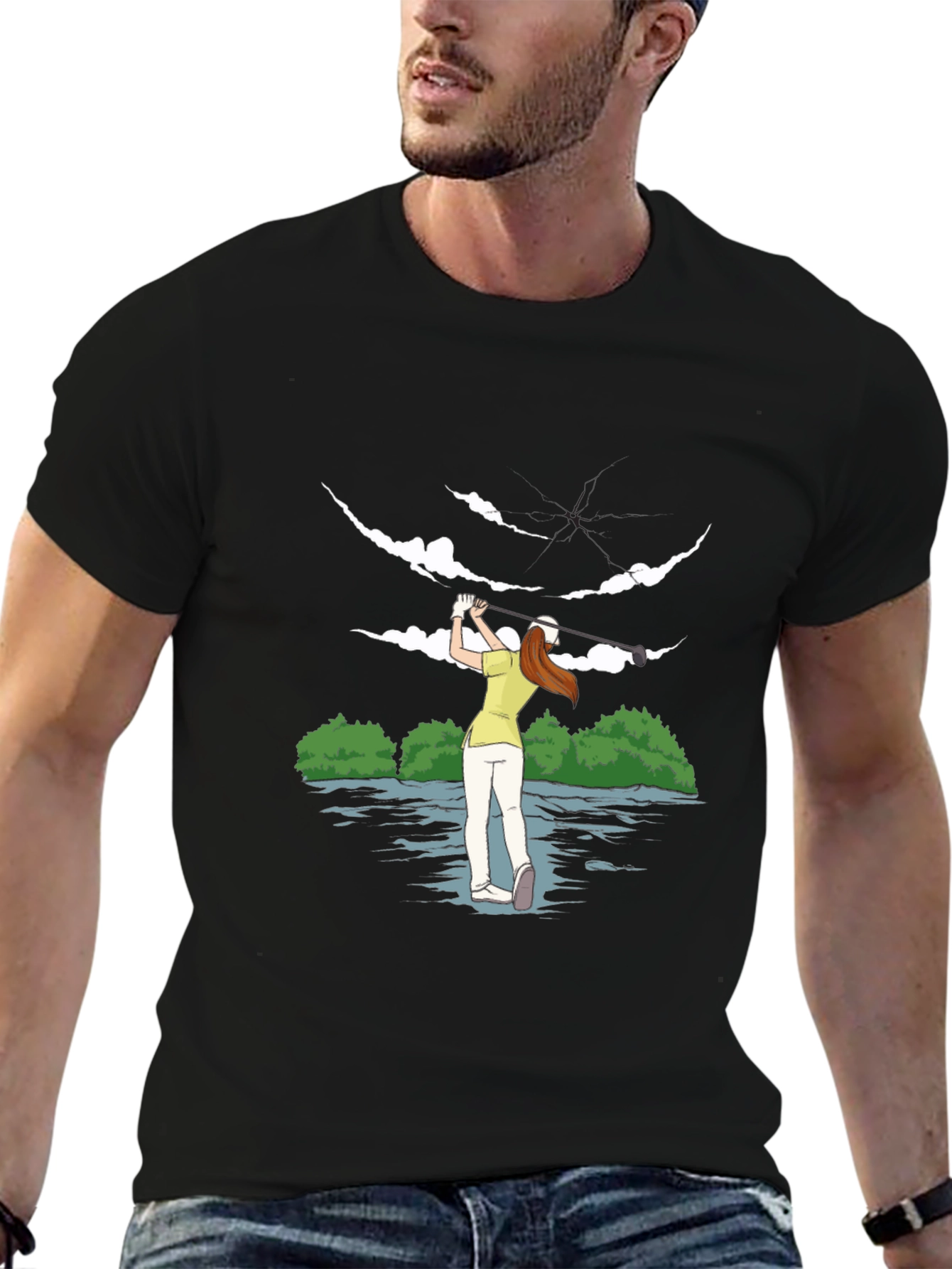 Golfer Girl Tee - Unique Sporty Design