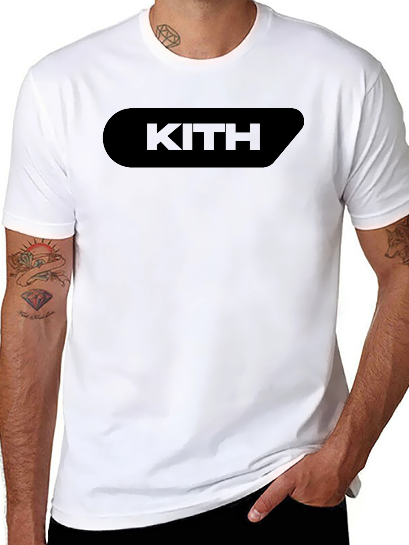 KITH Black Logo T-Shirt - Mens Fashion