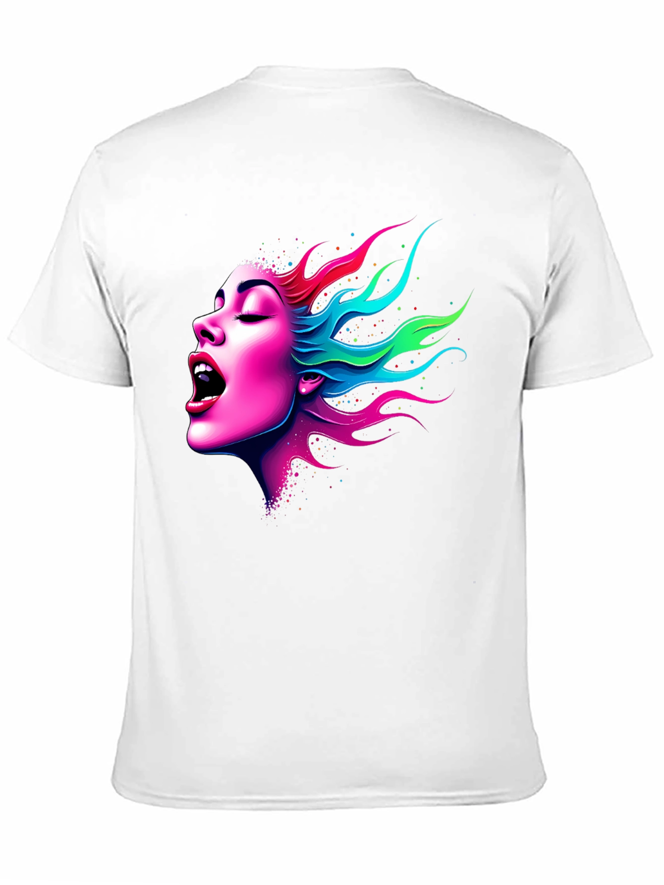 Vibrant Woman Graphic Tee - Soft Black Cotton
