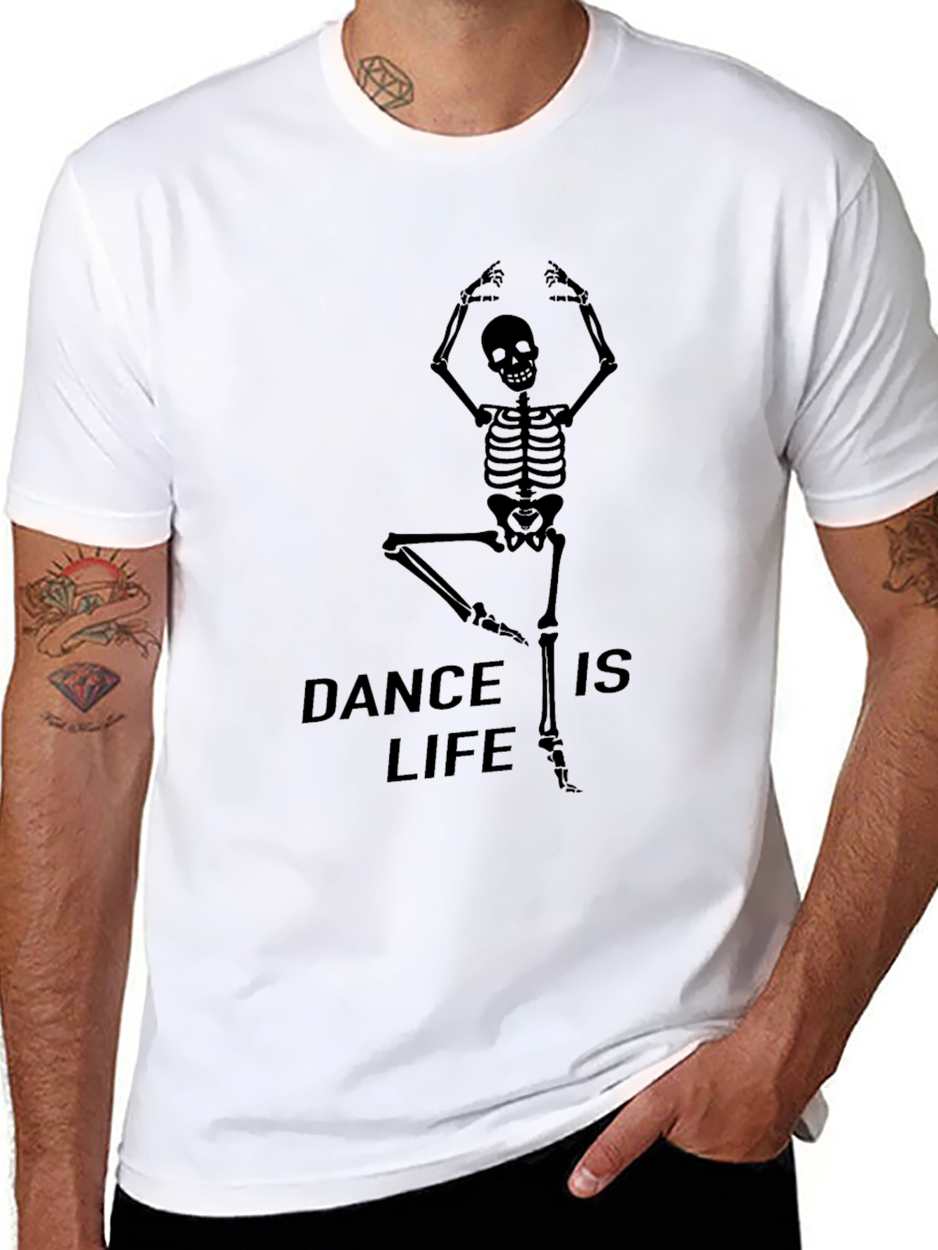Dance Is Life Skeleton Graphic Tee - Black